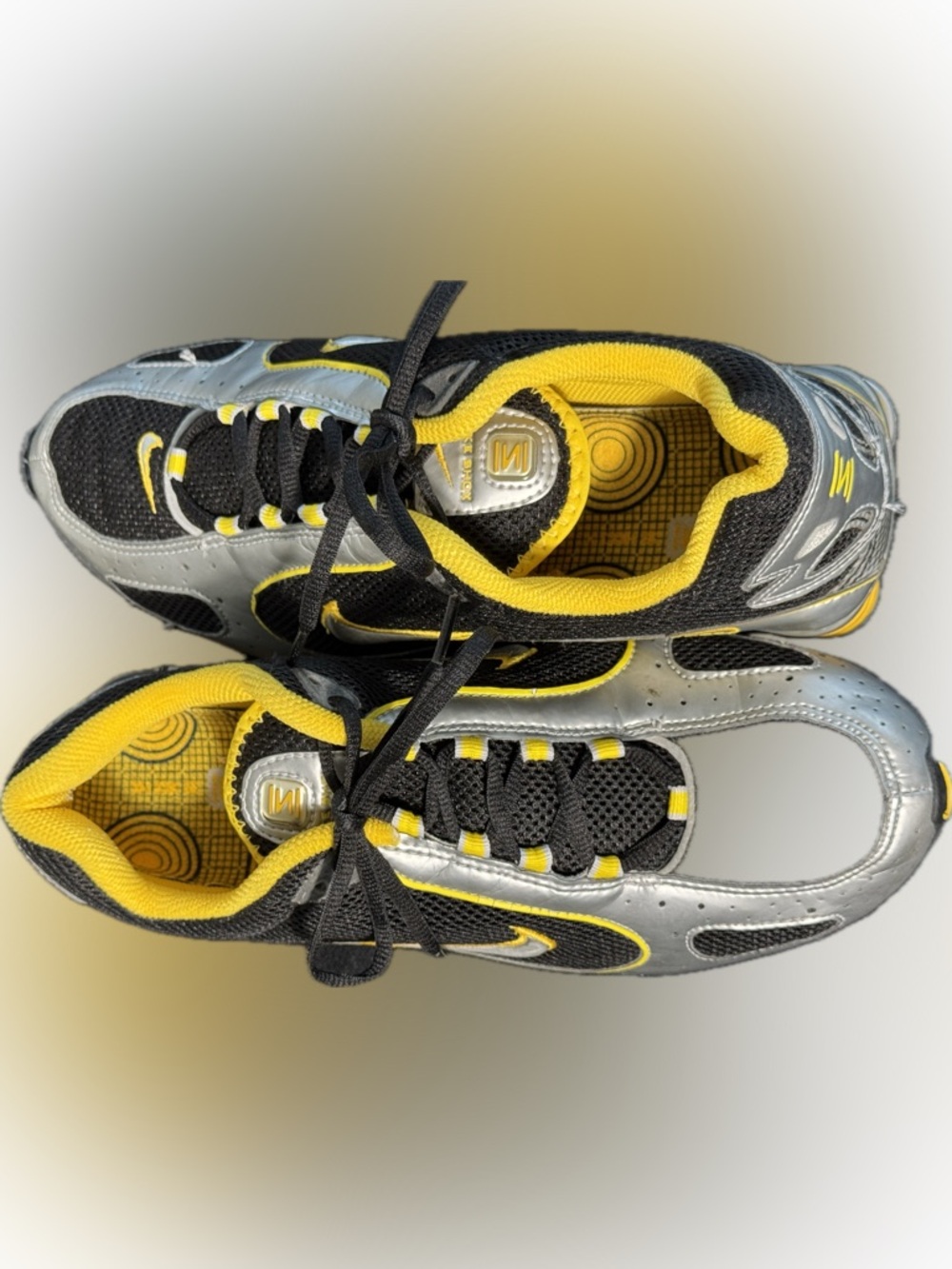 Nike Shox Turbo Black Silver Yellow Running Shoes Men’s 10.5 - Picture 6 of 8